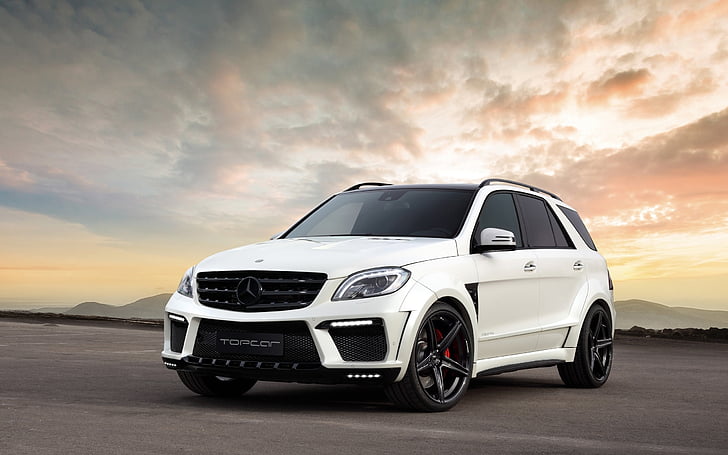 Mercedes-Benz ML63 AMG parked at sunset — placeholder automotive photography